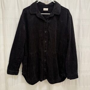 Poetry Corduroy Hemp Shacket Black Womens 8 Heavyweight Buttondown Shirt
